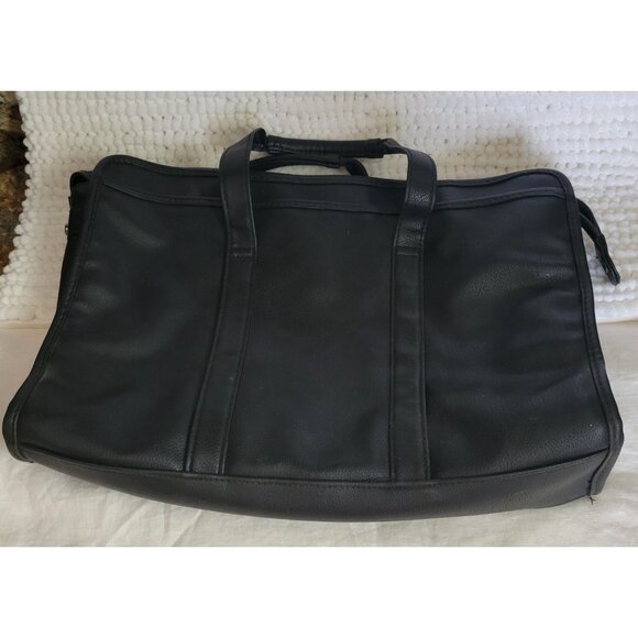Heritage Portfolio bag Vinyl Zipper Top 3 section pockets briefcase soft sided - Picture 4 of 15